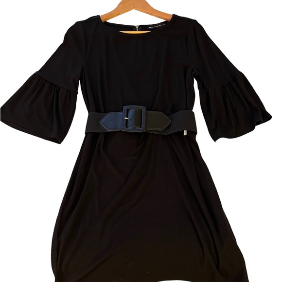 {WHBM} Black Bell Sleeve Knit Shift Dress Size M - Picture 3 of 9